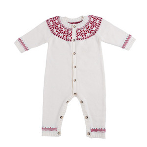 Vêtements de noël à <span class=keywords><strong>la</strong></span> mode coton bébé d'hiver tricot salopette barboteuse - Product Image 1