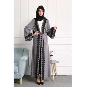 100%polyester abaya fabric with lace arab thobe for ladies wear