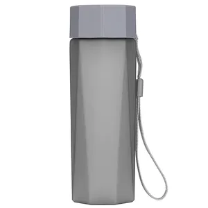 online New Design Outdoor Sports Travel Camping Hiking Plastic Frosted Space Water Bottle Polygon Water Cup