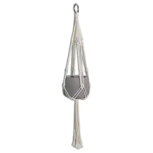 Pots à fleurs suspendus en béton cylindriques en gros <span class=keywords><strong>avec</strong></span> <span class=keywords><strong>corde</strong></span> en coton, durables, écologiques, pour plantes d'intérieur et d'extérieur - Product Image 1