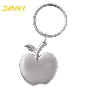 Porte-clés en métal en forme de pomme avec logo personnalisé gravé - Product Image 2