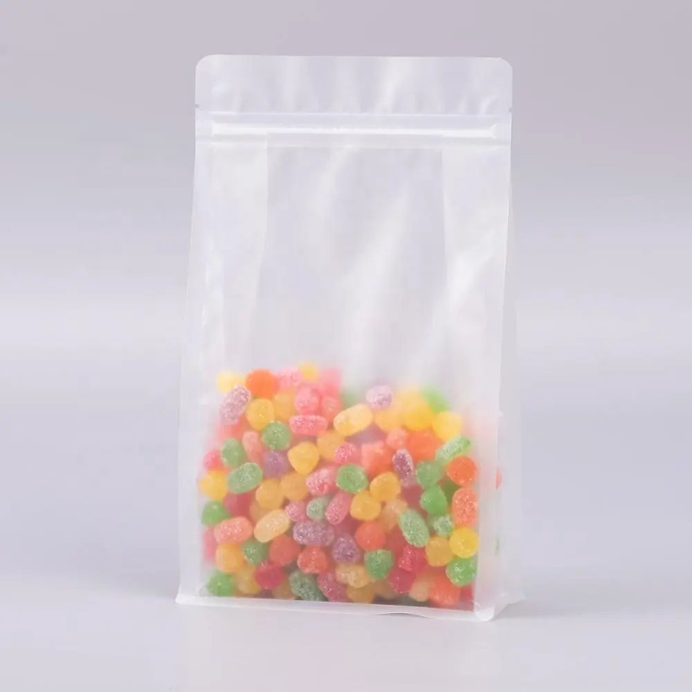 Modern Design Doypack ziplock food grade Biodegradable PLA Resealable Zipper snack tea Plastic Clear Scrub Packing Bag