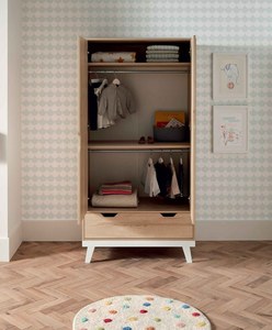 MDF Wooden Classic 2 Door Children's <strong>Wardrobe</strong> with Storage for Bedroom - Product Image 3