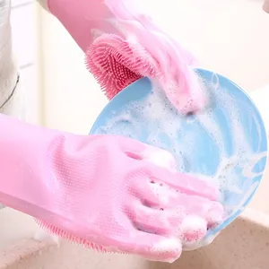 Dụng Cụ Vệ Sinh Nhà Bếp Chịu Nhiệt Bền Silicone Dish Scrubber Rửa Găng Tay