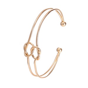 Bracelet de demoiselle <span class=keywords><strong>d</strong></span>'honneur couleur or <span class=keywords><strong>d</strong></span>élicat 3 pièces/ensemble bracelet ouvert <span class=keywords><strong>en</strong></span> alliage de chaîne de noeud pour les femmes - Product Image 6