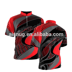 100% poliéster completo personalizado sublimado cremallera bolos camisas para hombres - Product Image 4