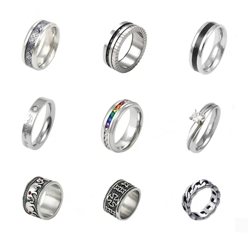 Xuping new stainless steel ring models jewelry for men, latest gold finger ring designs, fashion men black gun men's skull ring