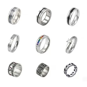 Xuping neue Edelstahl Ring Modelle Schmuck für Männer, neueste Gold Fingerring Designs, Mode Männer Black Gun Herren Schädel Ring