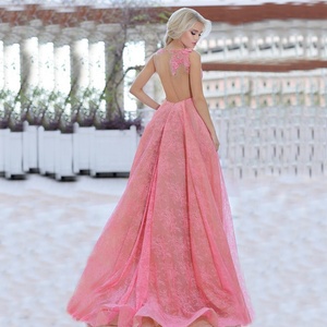 strapless open back dress Luxury Fuchsia Evening Dress with Cape Sleeves SS361 main image 1