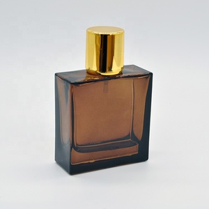 Fashion Design <strong>Brown</strong> Men Luxury Portable Atomizer Vintage Big Clear Square Black <strong>Glass</strong> Perfume <strong>Bottle</strong> 100ml - Product Image 4