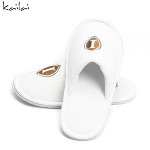 Desechables de terciopelo blanco cerrada del dedo del pie de los niños zapatillas de <span class=keywords><strong>hotel</strong></span> - Product Image 2