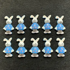 Pâques en bois De Lapin réfrigérateur aimant artisanat BRICOLAGE matériel