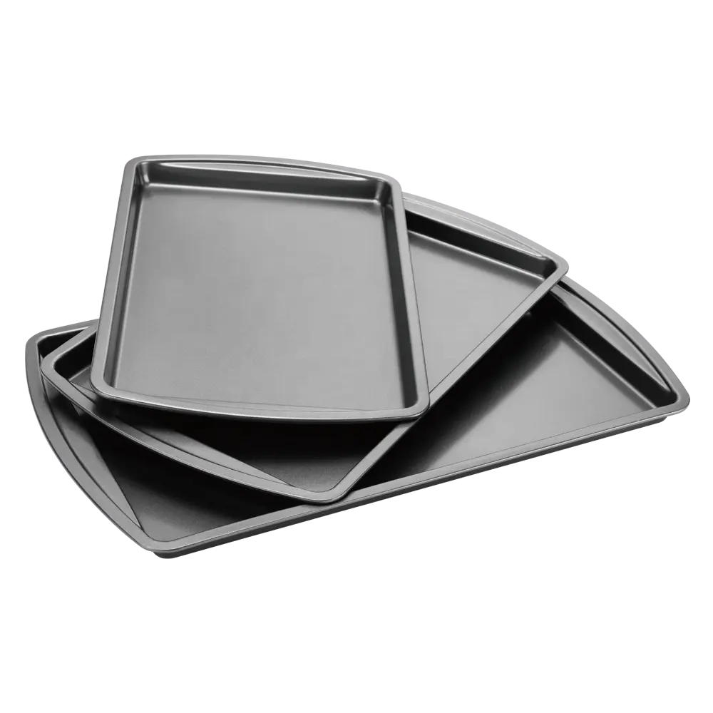 Nonstick קוקי גיליון אפיית מחבת 3pc גדול ובינוני מתכת תנור אפיית מגש-מקצועי באיכות מטבח CookingBakeware סטים