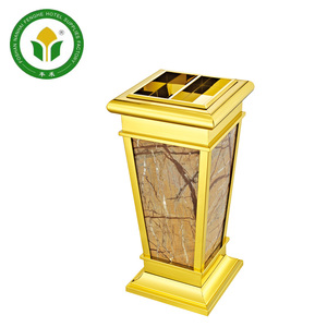 Sảnh Khách Sạn Vàng Công Cộng Thép Không Gỉ Chất Thải <span class=keywords><strong>Bin</strong></span> Thùng Rác Thùng Rác - Product Image 1