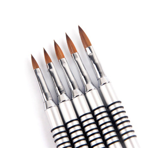 <span class=keywords><strong>Pinceau</strong></span> à ongles 3D en poils de Kolinsky, couleur argent pur, antidérapant, OEM - Product Image 2
