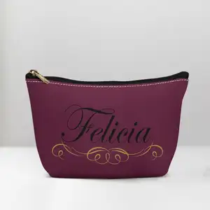 Personalized Burgundy Makeup Bag for Bridesmaids for Fall Wedding Theme