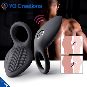 Anillo vibrador retardante de tiempo para el pene, masajeador con cepillo de silicona, silencioso, con carga USB, con 10 velocidades - Product Image 6