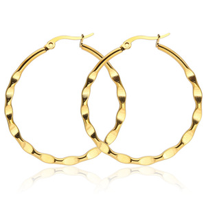 25mm 30mm 40mm 50mm 60mm Custom Large Circle Stainless Steel Earring Silver <strong>Gold</strong> Black <strong>Rose</strong> Plated Twisted <strong>Hoop</strong> - Product Image 1