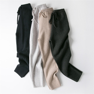 <span class=keywords><strong>Pantaloni</strong></span> lunghi <span class=keywords><strong>in</strong></span> <span class=keywords><strong>maglia</strong></span> di Cashmere autunno inverno 100% <span class=keywords><strong>donna</strong></span> OEM 2021 - Product Image 2