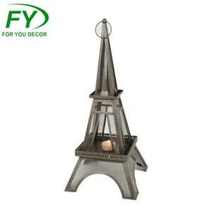 20*20 * H46cm Tavolo decorativo centrotavola torre Eiffel del metallo dell'annata supporto di candela tealight