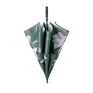 Anti-UV <span class=keywords><strong>Soleil</strong></span> Pluie Automatique Ouvert Double Couche Grand Parapluie Droit Avec Fleur Impression Numérique - Product Image 6