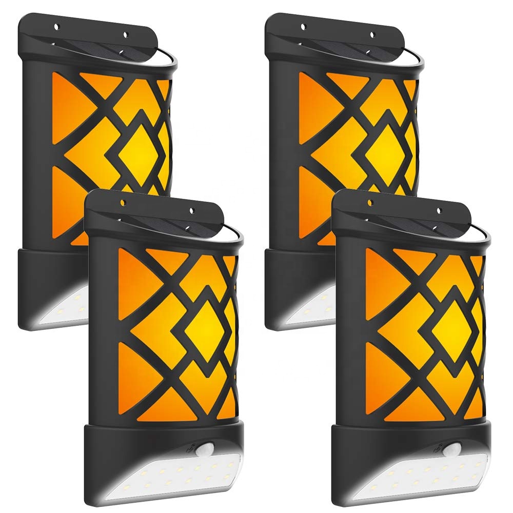 Наружный Солнечный настенный светильник с мерцающим пламенем, сертификаты CE, RoHs, сделано в Китае