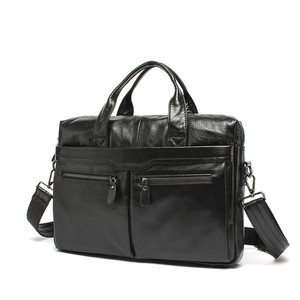 personalizado Instock de cuero Durable maletín carpeta mensajero Laptop bolsa para hombre 15 pulgadas genuino negro 9005 - Product Image 4