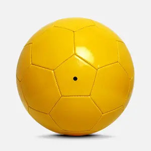 Wholesale Cheap No Logo Machine Seam All Yellow Promotion Goods Football Soccer Ball Size 3 4 5