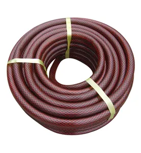 3/4"X 50M PVC RED Snake Skin Flexible Reinforced Fiber Braided expanding Garden tube