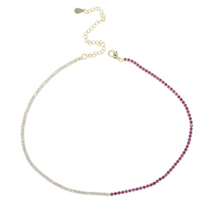 Gargantilla colorida cz, collar llamativo de tenis, 32 + 8cm - Product Image 3