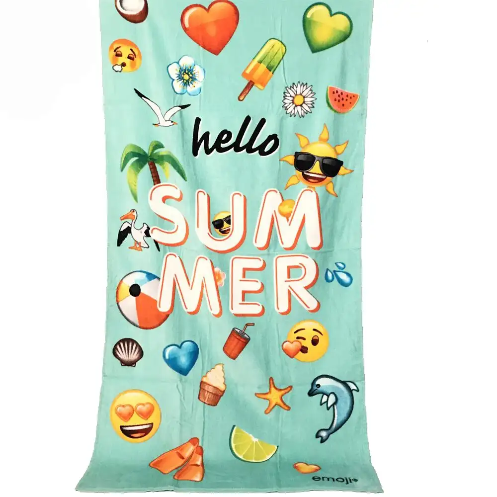 Asciugamano da spiaggia con Logo personalizzato stampato digitale di lusso con borsa personalizzata in cotone 100% promozionale/all'ingrosso