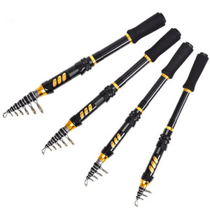 Grosir serat karbon tinggi 4.9FT 5.9FT 6.9FT 7.9FT portabel air asin teleskopik tongkat pancing berputar