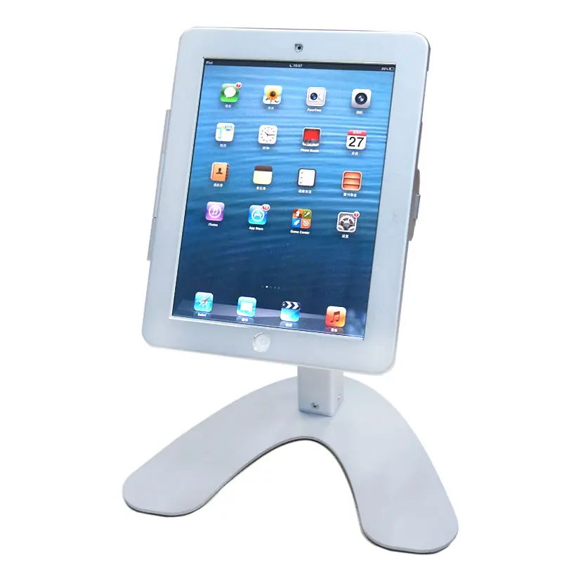 回転式の安全なデスクマウント可能な固定スタンド合金タブレットマウントタブレットスタンド、iPad Air 10.5 "用ロック付き