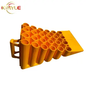 Large yellow plastic wheel chock PE chock for 20- 30tons truck