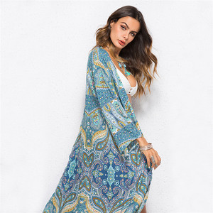 Proveedor <span class=keywords><strong>de</strong></span> la fábrica 2019 <span class=keywords><strong>de</strong></span> playa <span class=keywords><strong>verano</strong></span> impreso <span class=keywords><strong>de</strong></span> longitud completa <span class=keywords><strong>de</strong></span> la manga larga abierta chal <span class=keywords><strong>abrigos</strong></span> para mujeres - Product Image 4