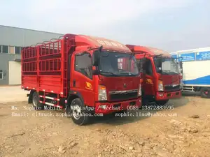 HOWO 6wheel cargo truck price 4X2 fence van cargo truck