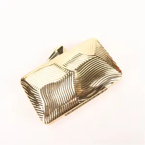 Elegant Square Gold Women Ladies Evening Party Wedding Metal Clutch Bag India