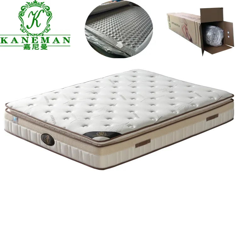 Vendita di mobili per camera da letto cuscino in bambù Top Comfort Zone Well Sleep materasso a molle insacchettate materasso personalizzato confezionato sottovuoto in una scatola