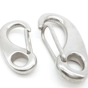 70MM 304Boat Marine Stainless Steel Egg Shape Spring Snap Hook clips Quick Link Carabiner Buckle eye shackle