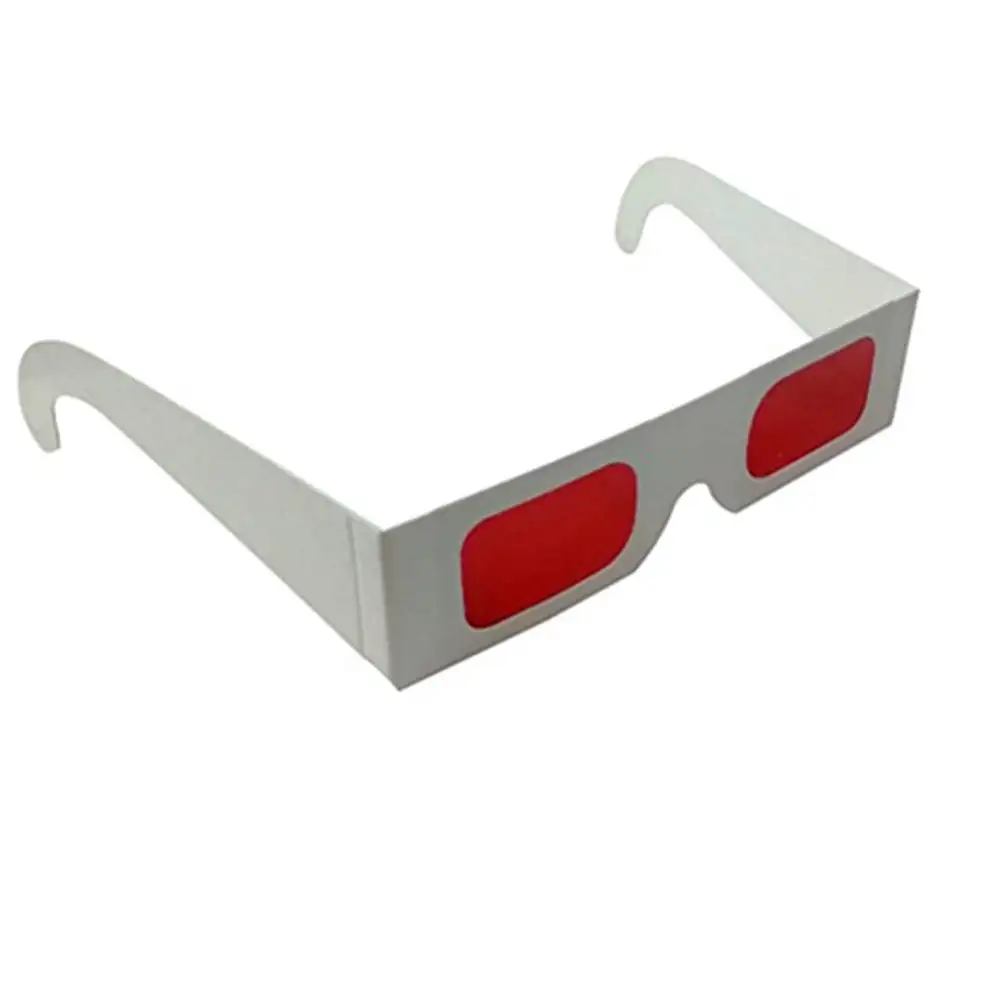 Secret Red Decoder Bril-Papier 3D Bril-Rood Rood Filters Lens-Papier Witte Kleur Frame