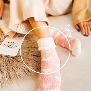 Wholesale coral fleece <strong>custom</strong> <strong>warm</strong> <strong>fuzzy</strong> <strong>socks</strong> and soft women <strong>socks</strong> disposable snagging resistance - Product Image 1