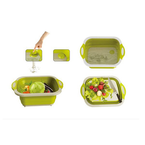 Panier à légumes et de fruits multifonctions, pliable, avec égouttoir, planche à découper, ustensile de cuisine, <span class=keywords><strong>2019</strong></span> - Product Image 1