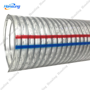 <span class=keywords><strong>Manguera</strong></span> de trueno de pvc transparente/tubo de succión de grado alimenticio reforzado con espiral de alambre de acero de pvc - Product Image 4
