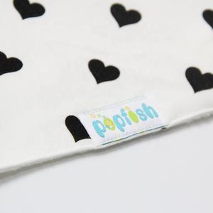 100% algodón tejido de punto estampado de corazón de <span class=keywords><strong>2</strong></span> capas de bebé transpirable babero bandana - Product Image 4