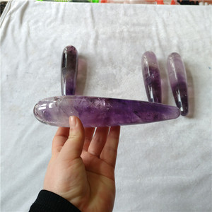 Sichere natürliche Amethyst Quarz Kristall Massage Yoni Zauberstäbe Kristall sexy Dildos Penis - Product Image 6