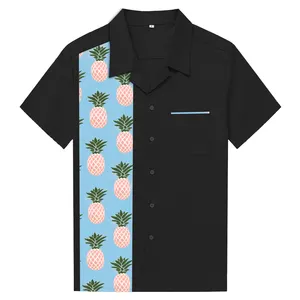 Alibaba 1688 shopify dropshipping mens vestiti manica corta hawaiian ananas camicie