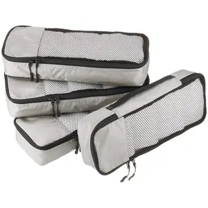 4 Piece Packing Cube Set Small Compression Travel Packing Cubes Para Mulheres e Homens