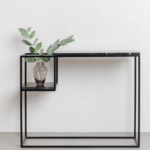 <span class=keywords><strong>Table</strong></span> de <span class=keywords><strong>Console</strong></span> Rectangle en fer, de style nordique et moderne, avec un Design en marbre naturel permettant de gagner de l'espace - Product Image 2