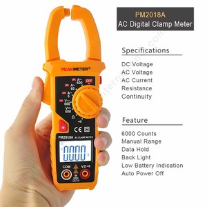 PEAKMETER 6000 Comptes Multimètre à <span class=keywords><strong>pince</strong></span> numérique AC avec filtre passe-bas 0-600V jusqu'à 6000uF Capacité 400-600A Test de <span class=keywords><strong>courant</strong></span> PM2018A - Product Image 4