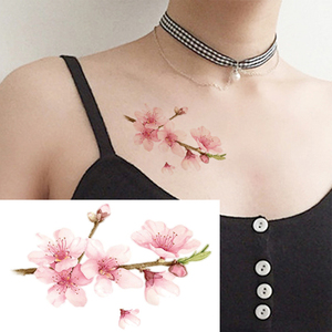 Venta al por mayor color <span class=keywords><strong>rojo</strong></span> rosa flor nueva marca <span class=keywords><strong>de</strong></span> moda impermeable temporal <span class=keywords><strong>de</strong></span> henna tatuaje pegatinas - Product Image 4